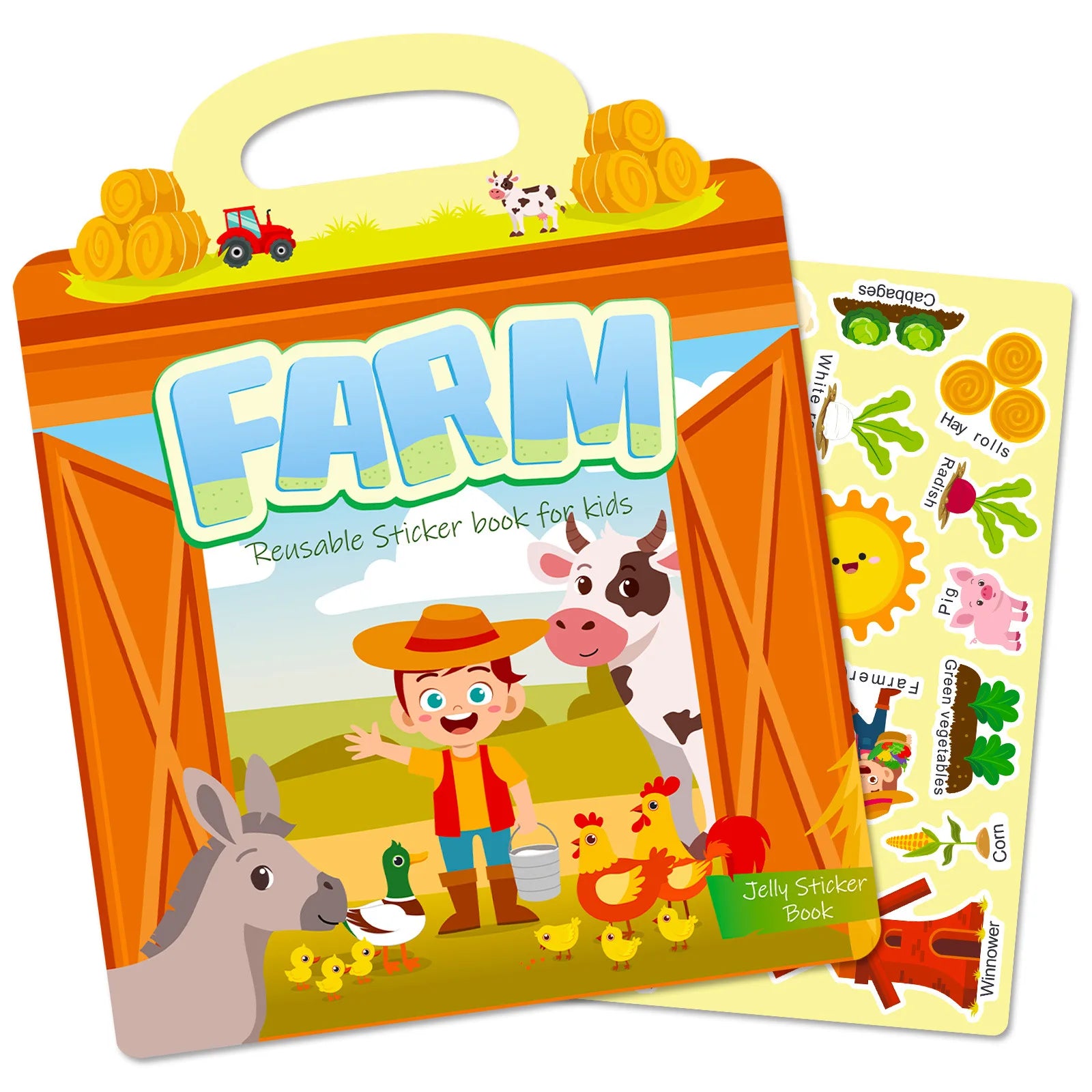 Jelly Sticker Book Children's Creative DIY Cognitive Farm Enlightenment Early Education Repeated Stickers