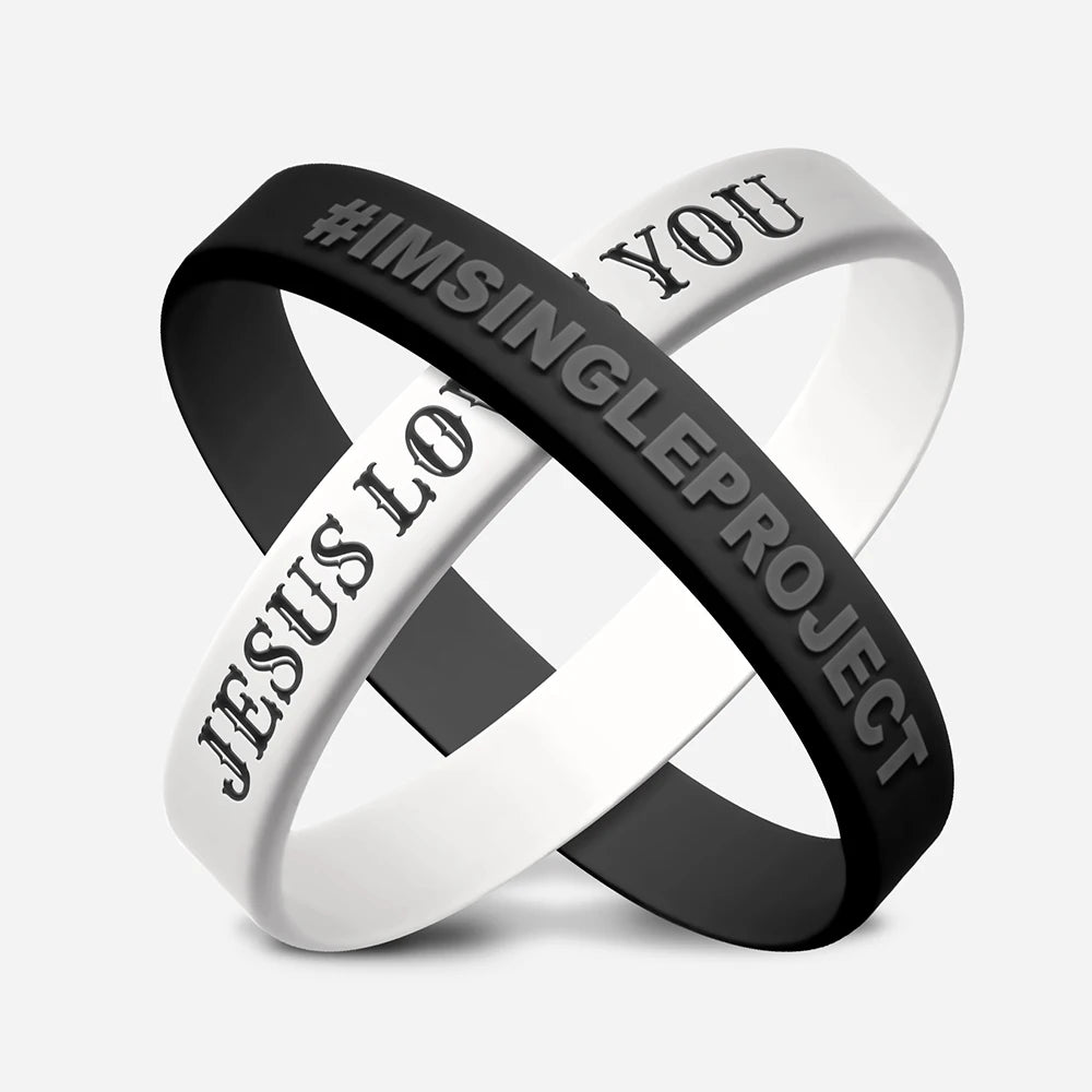 CrystalCode Inspirational Dual Layer Wristband New Design Rubber Silicone Flexible Ruler Bracelet Promotional Wristbands
