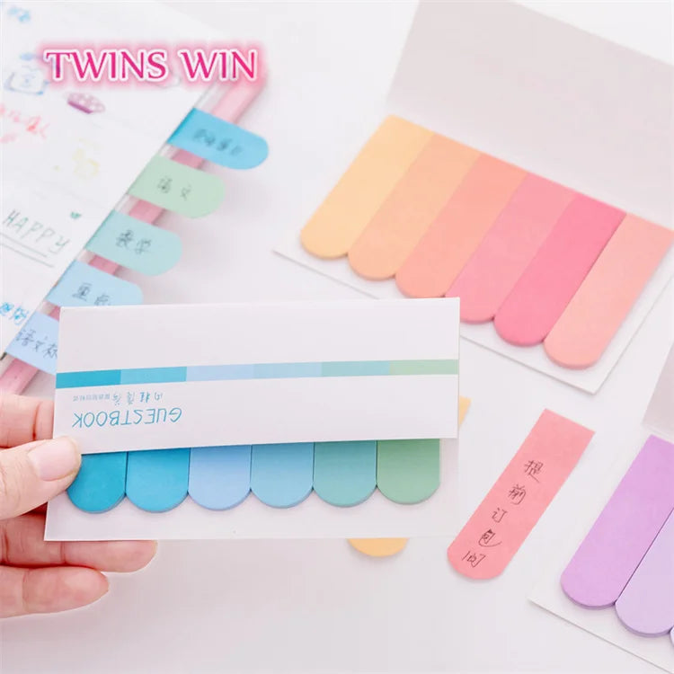 Creative Six Color Gradient Sticky Notes Planner Stickers Page Office School Supplies Stationery 1650