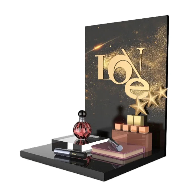 OEM Modern Portable Counter Top LED Perfume Display Rack with Acrylic for Shopping Mall & Cosmetic Store