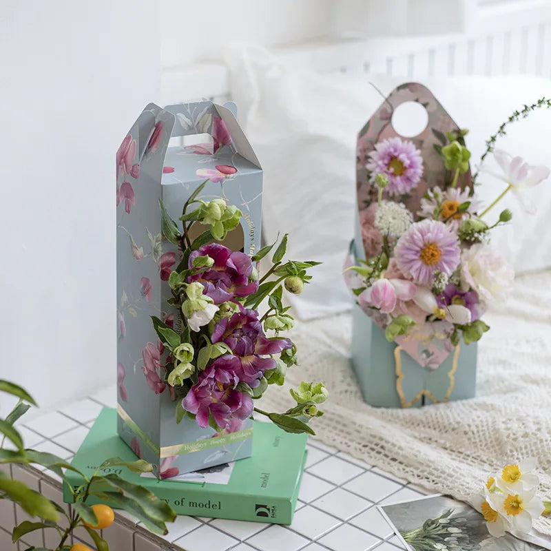 11*11*H38cm Chinese Manufacturer Paper Material Wholesale New Mother's Day Flora Large Flower Florist Packaging Box for Greeting