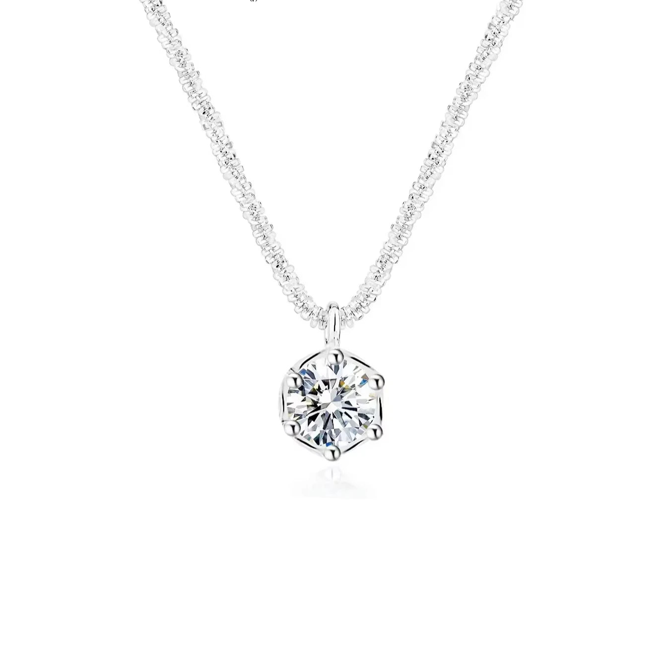 Green Red Olive 925 Sterling Silver 1-Carat Moissanite Pendant Necklace Valentine's Day Gift for Women
