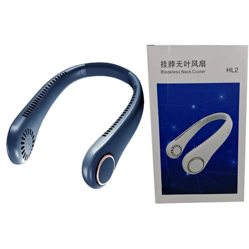 Smart Hanging Neckband Hand Free Sport Leafless Fan 3 Level Usb Rechargeable Necklace Small Fan Portable Mini Lazy Neck Fan