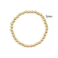 14K Gold Filled Beads Bracelet for Women Girls 3mm 4mm 5mm 6mm 2mm