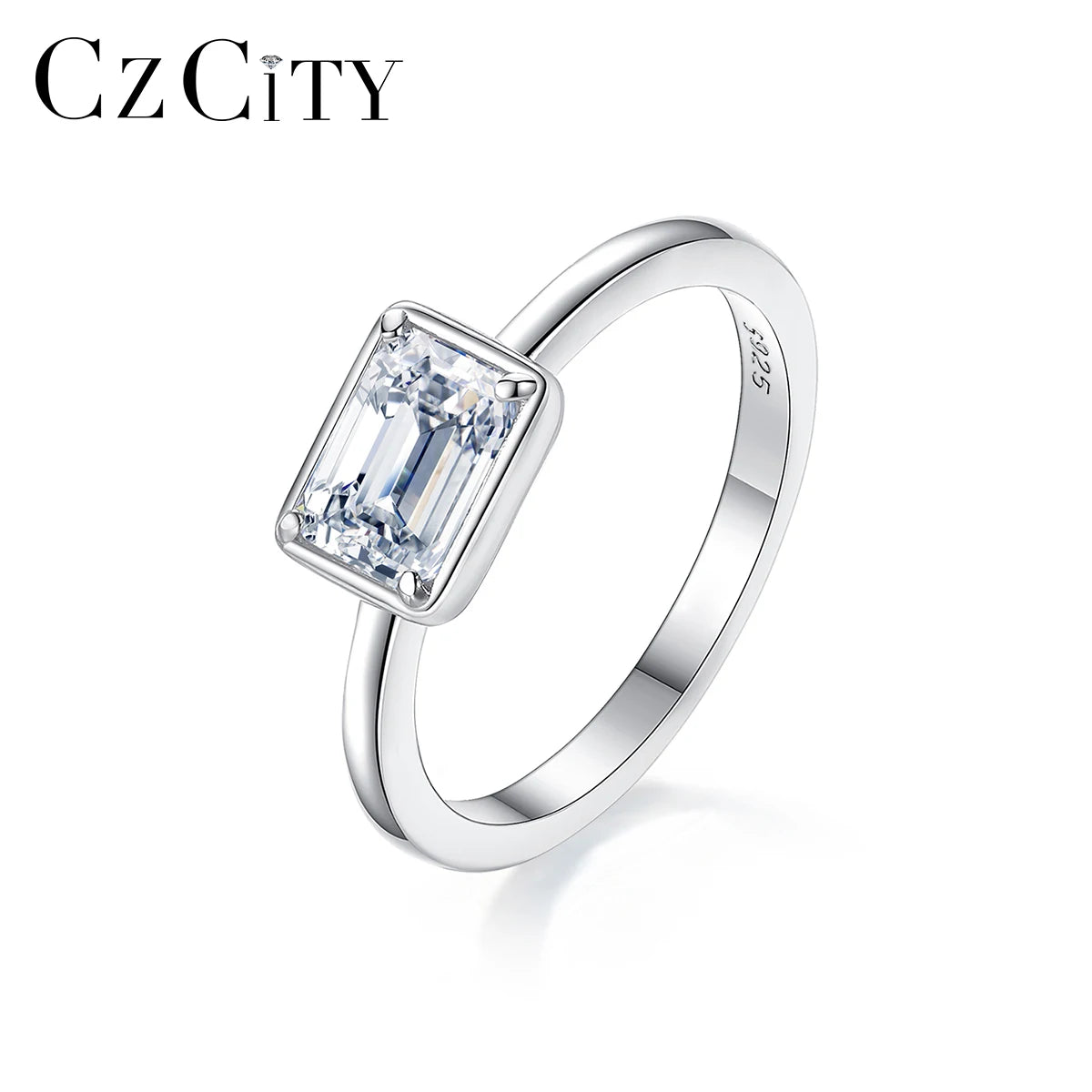 CZCITY Diamond Engagement VVS Woman Real Wedding Jewelry With Certificate Moissanite Ring 925 Sterling Silver