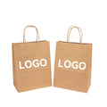 Custom Logo Eco-Friendly Brown Kraft Paper Bags Twisted Handles Large 100 Gsm Full Color Recyclable Packaging Classic Promotions
