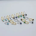 Fashion Jewelry 925 Silver Six Claw Cz Diamond Hoop Earrings Jewelry 18K Gold Plated Sterling Silver Hoop Earrings for Women
