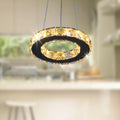 Chandelier Pendant Lights Round Ring 20cm K9 Crystal Hanging Lamp for Dining Bedroom Ceiling Chandelier