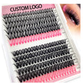 Wholesale Individual Self Adhesive D Curl DIY Lash Extension Kit Private Label Handmade 3d Fluffy Diy Segment Fan Cluster Lashes