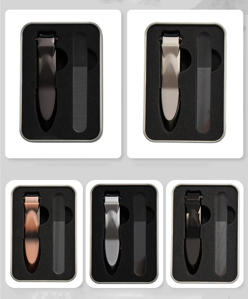 Heavy Duty Large Nail Clipper Set with Catcher Anti Splash Fingernail Toenail Clipper Sharp Nail Trimming Cutter