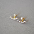 Fashion Jewelry Detachable imitation pearl Suspended Pin Gold Plated Bridal Pearl Stud Earrings