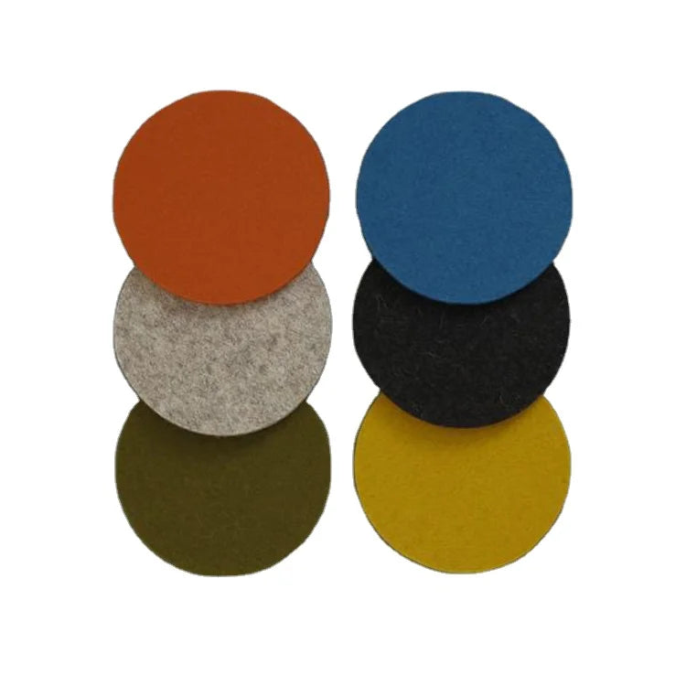 Round Square Laser Cut Glass Coasters Felt Drink Coasters Felt Cup Coasters