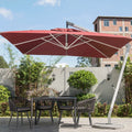Outdoor Furnitres Luxurious 5m Semi-Automatic Patio Umbrella Outdoor Garden Parasol Beach Sun Cover Elegant Outdoor Furniture