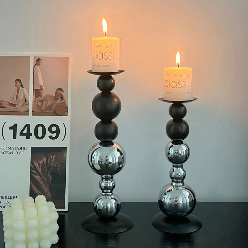Light Luxury Scented Candle Holder Place Ins Retro Romantic Dinner Table Candlelight Dinner Props Home with Simple Decoration