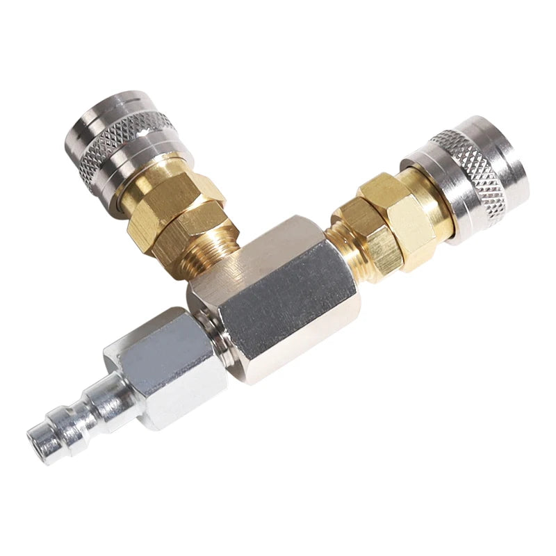 New Dual Output Adapter | T Shape With US Foster Quick Disconnect Coupler for for Air Tool
