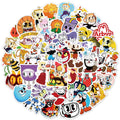 50Pcs Game Cuphead Decorative Stickers for Girl Kids Suitcase Laptop Bike Guitar Water Bottle Skateboard Vinyl PVC Decals