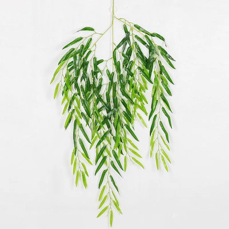 O-X725 Wholesale Greenery Artificial Salix Leaf Long Stem Artificial Willow Leaves Home Wedding Garden Decor Willow Leaves