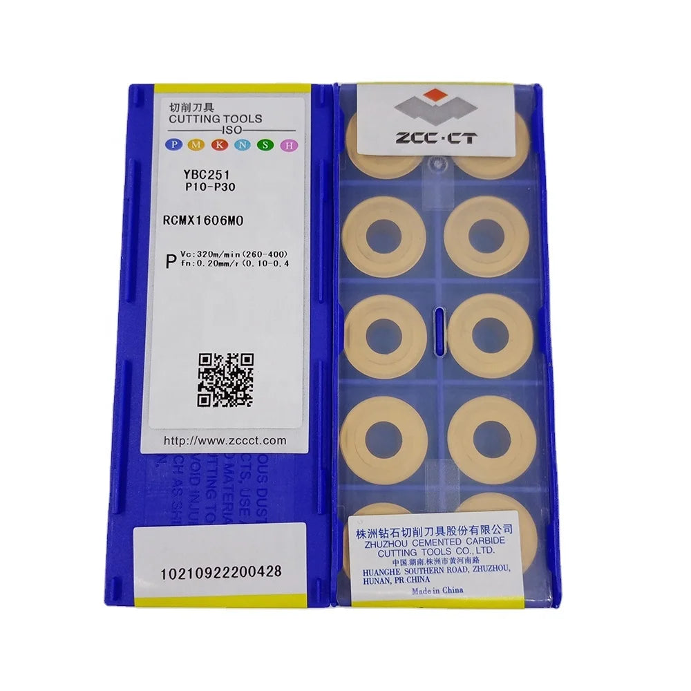 ZCC CT RCMX1606MO YBC251 Carbide Inserts CNC Turning Tool Lathe Cutter Machining Metal Processing for Steel MOQ: 10pcs