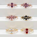 White D Color Round Moissanite Engagement Ring Lab Grown Gemstone Marquise 14K 18K Gold Jewelry on Sale