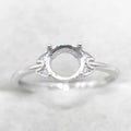 Sterling Silver 7*7mm Semi Mount Ring Empty Frame Blank Support Claw Setting S925 Base Holder Without Center Stone for DIY Inlay