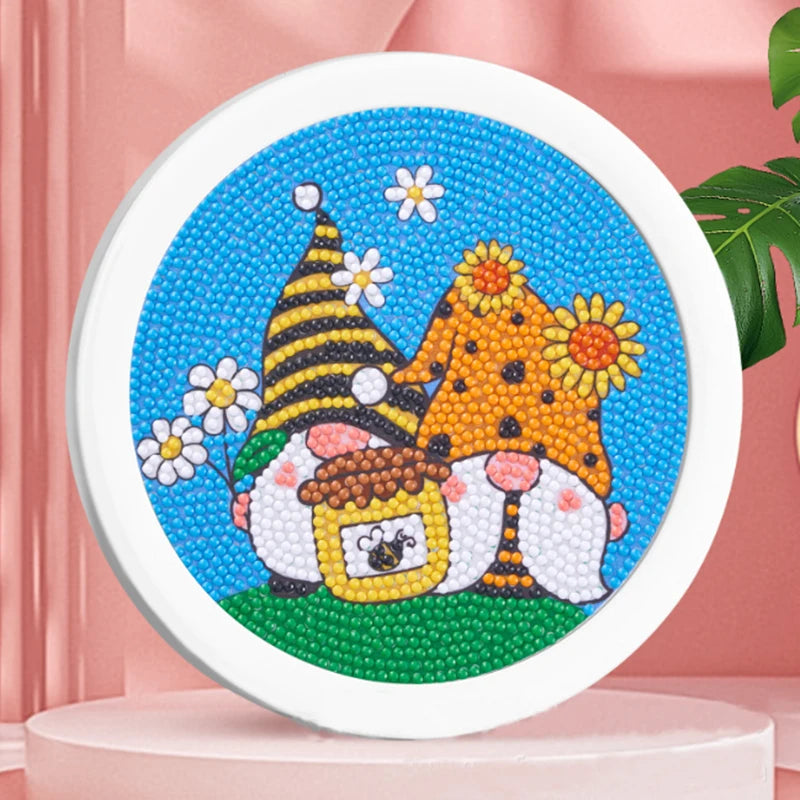 Round Drills Framed  Diamond Painting Kit for Kids Diy Crystal Art Kids Painting Wall Art