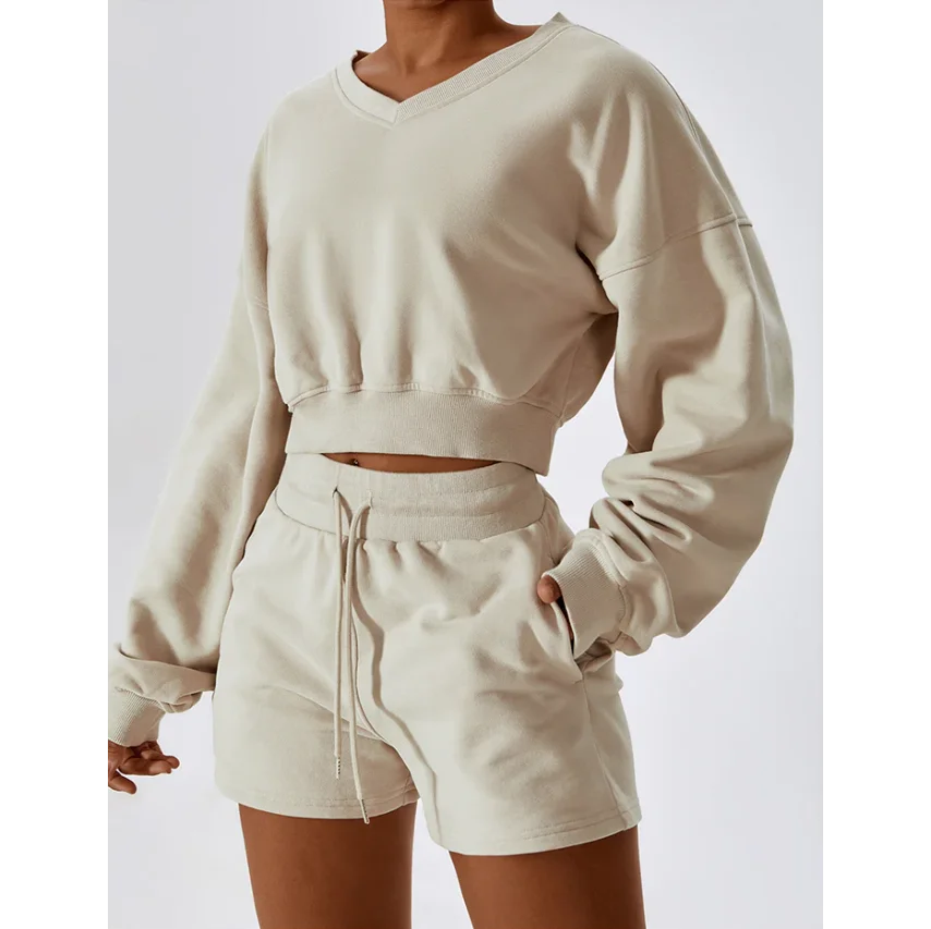 Drawstring Smocked Waist Sports Short Pants Fashion Solid Color Lounge Trousers Women's  Pants With Pockets