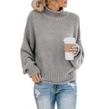 Wholesale  NEW Ladies Pullover Sweater Turtleneck  Knit  Long Sleeve Sweater Solid Color Support Custom Women's Knitted Sweaters