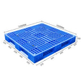 1200*1200*150MM Warehouse Large Stackable 4-Way Single Faced Slip Sheet Six Runner Mesh Euro Standard Blue Recycled Plastic