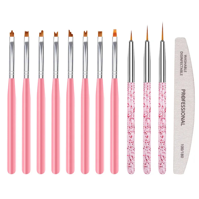 TAMAX NAK020 8-Piece Nail Art Kit Set with 3-Piece Nail Liner 1 Polish File & Manicure Tools for DIY Nail Technician Design