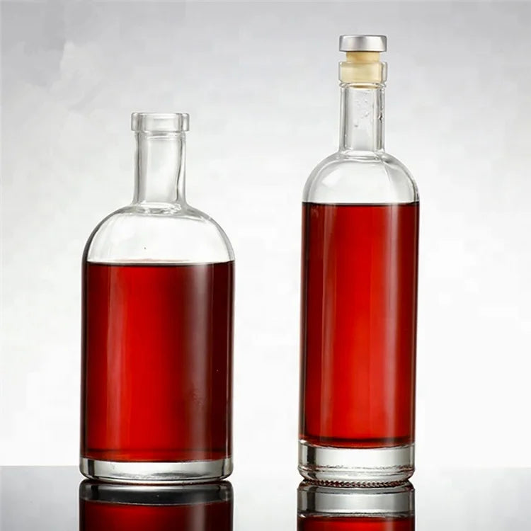 Luxury Glass Bottle Vodka Bottle with Polymer Plug for Vodka Cocktail Mixers High-End Juice Brands  Liquor Wine Storage