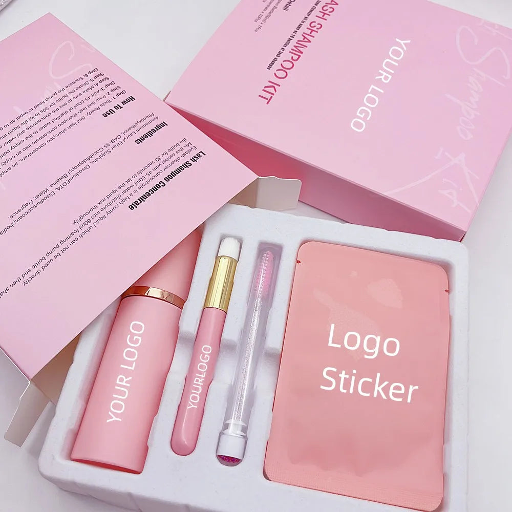 Private Label Custom Logo Eyelash Shampoo Concentrate Lash Cleanser Aftercare Kit Lash Shampoo Bottle Lash Shampoo