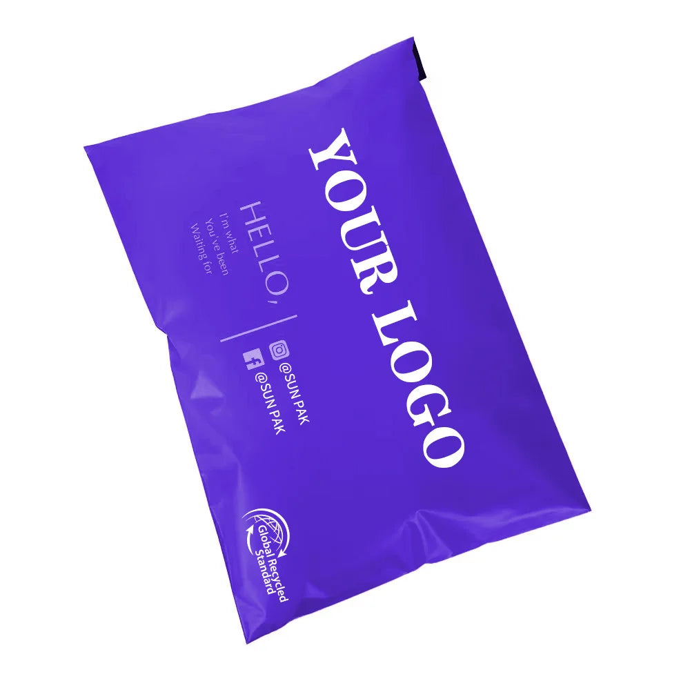 GRS 100% Recycled Biodegradable Ziplock for Bag with Handle Sealable Shipping Bag for Shoes & Mailing