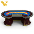 YH Professional Luxurious Design Wooden Base Baccarat Poker Table With Cozy Leather
