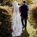 LUOXIN Unique Wedding Veil Polyester Wildflower Embroidered Bohemian Colorful Flower Lace Long Bridal Veils