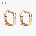 Geometric Wedding Large Jewellery Wholesale Jewelry Women 18k Pure Gold Earrings square Hoop 18k Gold Real Jewelry