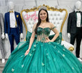 Luxury Glittering Quinceanera Dresses Butterfly Lace Vestidos De Birthday Party Green Prom Gowns MQ452