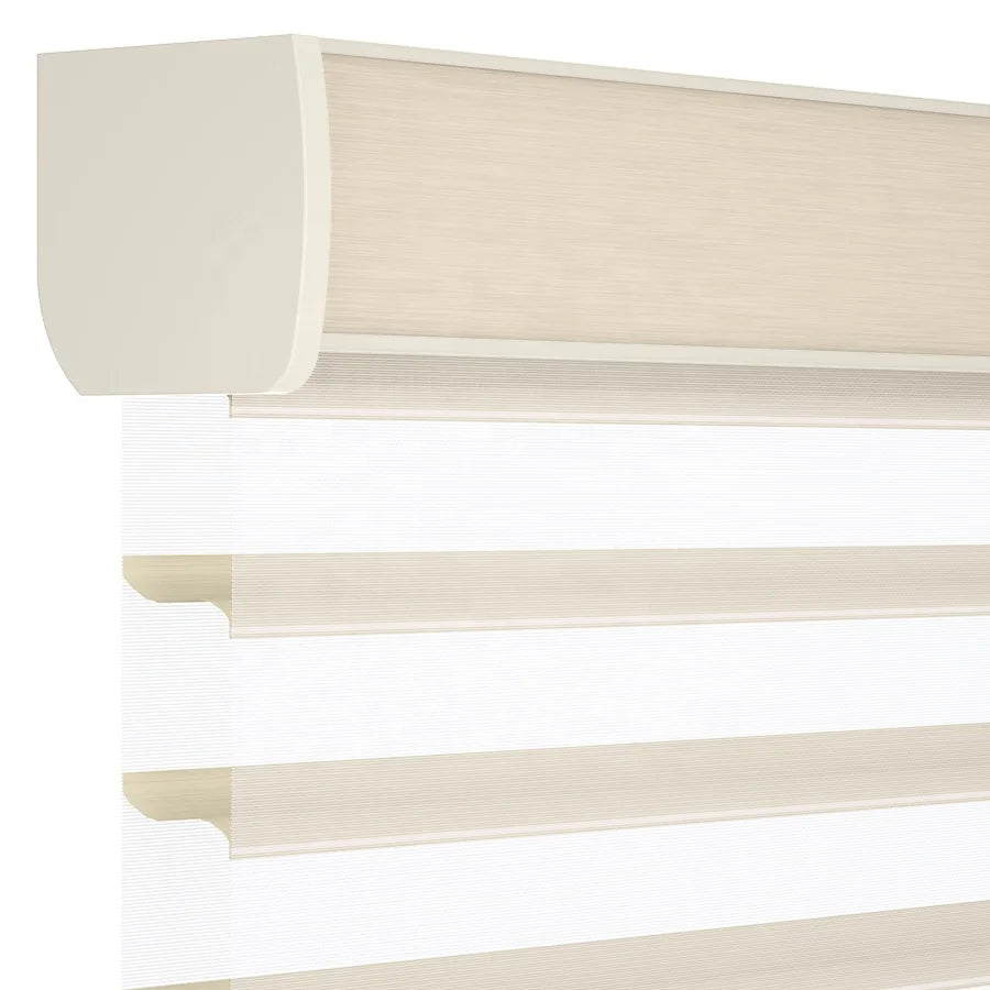 Shangri-la Blinds New 2\" Select Light Filtering Sheer Shades Curtains Built-In Electric Vertical Roller Shades Plain Technique