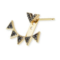 Vintage Single Cuff Black Diamond CZ Triangle Ear Earrings Women Jewelry