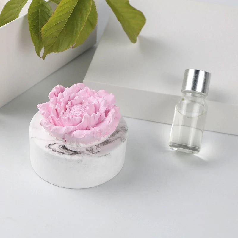 Factory Direct Wholesale Scented Ceramic Handmade Porcelain Peony Flower Home Decoration Air Freshener Essential Oil Diffuser