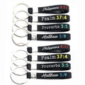 Ready to Ship Bible Scripture Colorful Keychain Psalm 37:4 Proverbs 3:5 Matthew 5:9 Christian for Men Women of Faith