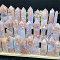 Natural Wholesale Price Crystal Tower Petal Agate Tower Pink Agate Obelisk for Healing