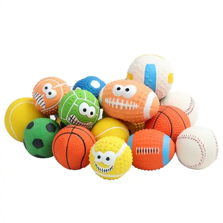 Wholesale Latex Pet Squeak Bite Toys Ball Interactive Dog Chewing Toy