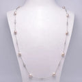 Wholesale Fashion 925 Sterling Silver Pearls Long Necklace with Pearl for Women