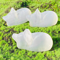 Hot Sale High Quality Hand Carved Crystal Stone Animal Figurine Crystal Carvings Selenite Sleeping Cats Crafts for Decoration