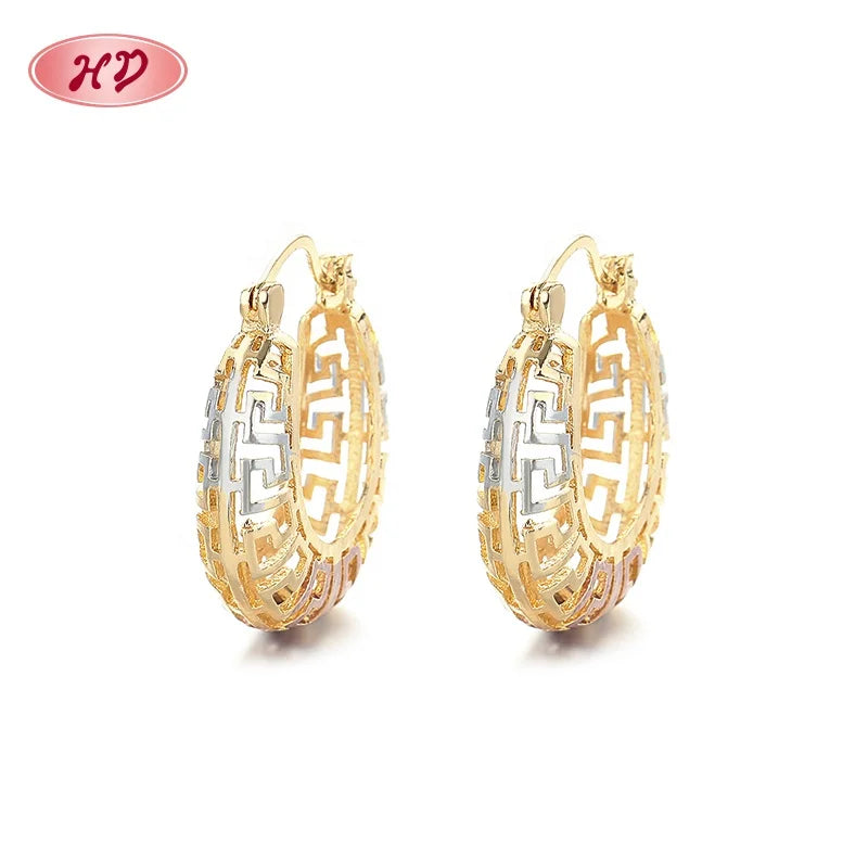 HD Jewelry Ladies Earrings Stylish Wholesale Fashion Jewelry Women'S Gift Zircon Stud Hoop Earrings Hollow Hanging