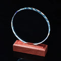 Blank Circle Crystal Trophy with Wooden Base  MH-NJ0144