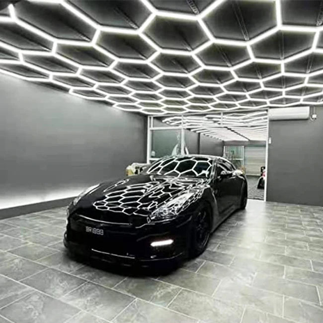 Deformable Hexagon LED Garage Light for Ceiling Hanging Working Home & Detailing Use