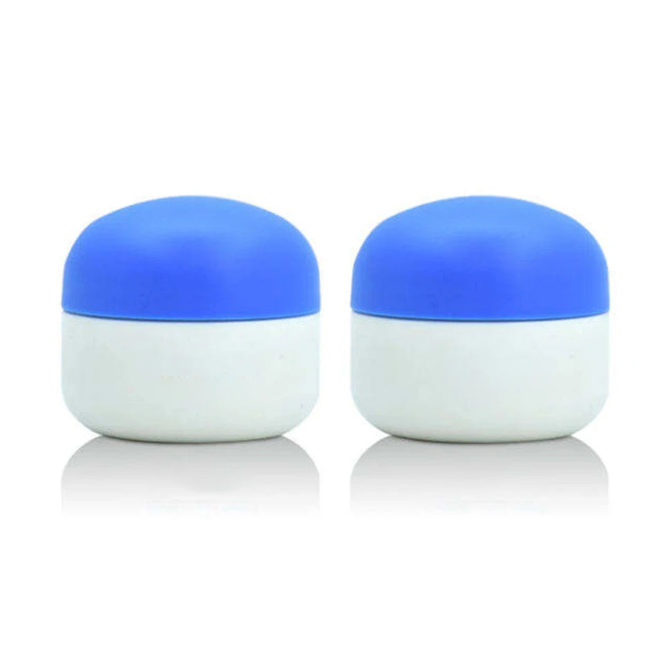 White Plastic Empty Pot Container Blue Screw Cap Jars Cosmetic Hand Cream Facial Mask Lotion Cream Jar