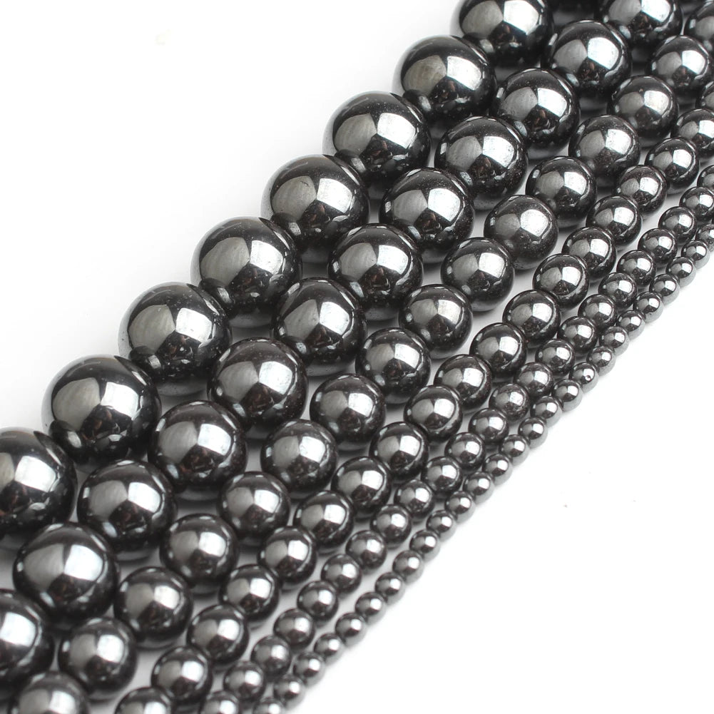 Wholesale Natural Black Hematite Stone Beads 2/3/4/6/8/10/12mm Sizes for Jewelry Making