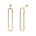 Fashion Oversized Stainless Steel Gold Plated Diamond Les Boucles D'oreilles Acier Inoxydable Zircon Earrings